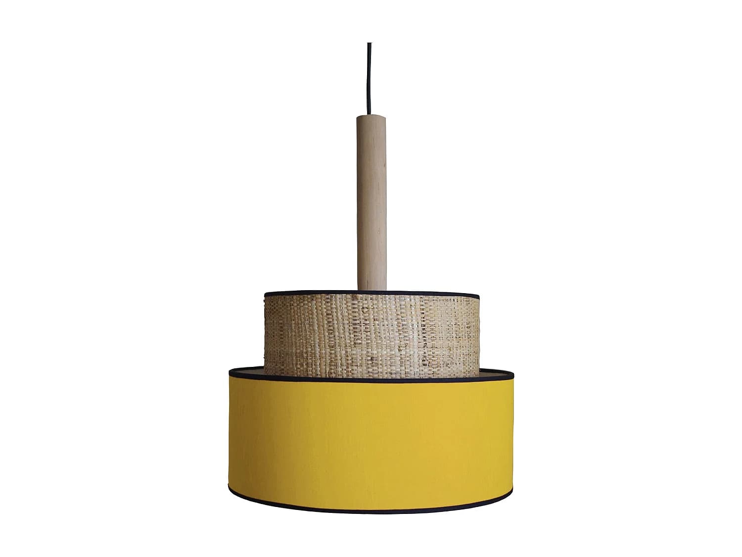 Suspension TOSEL ,métal,fibre ,Jaune ,H85xD30xP30cm