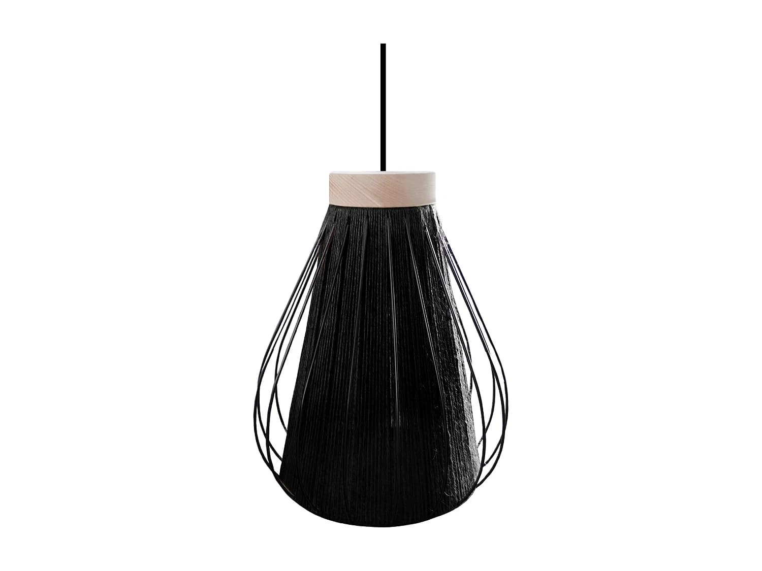Suspension TOSEL ,métal,fibre ,Noir ,H90xD 28xP28cm