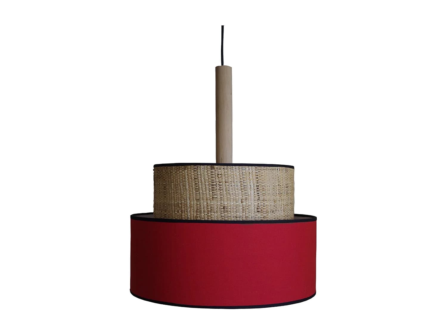 Suspension TOSEL ,métal,fibre ,Rouge ,H95xD50xP50cm