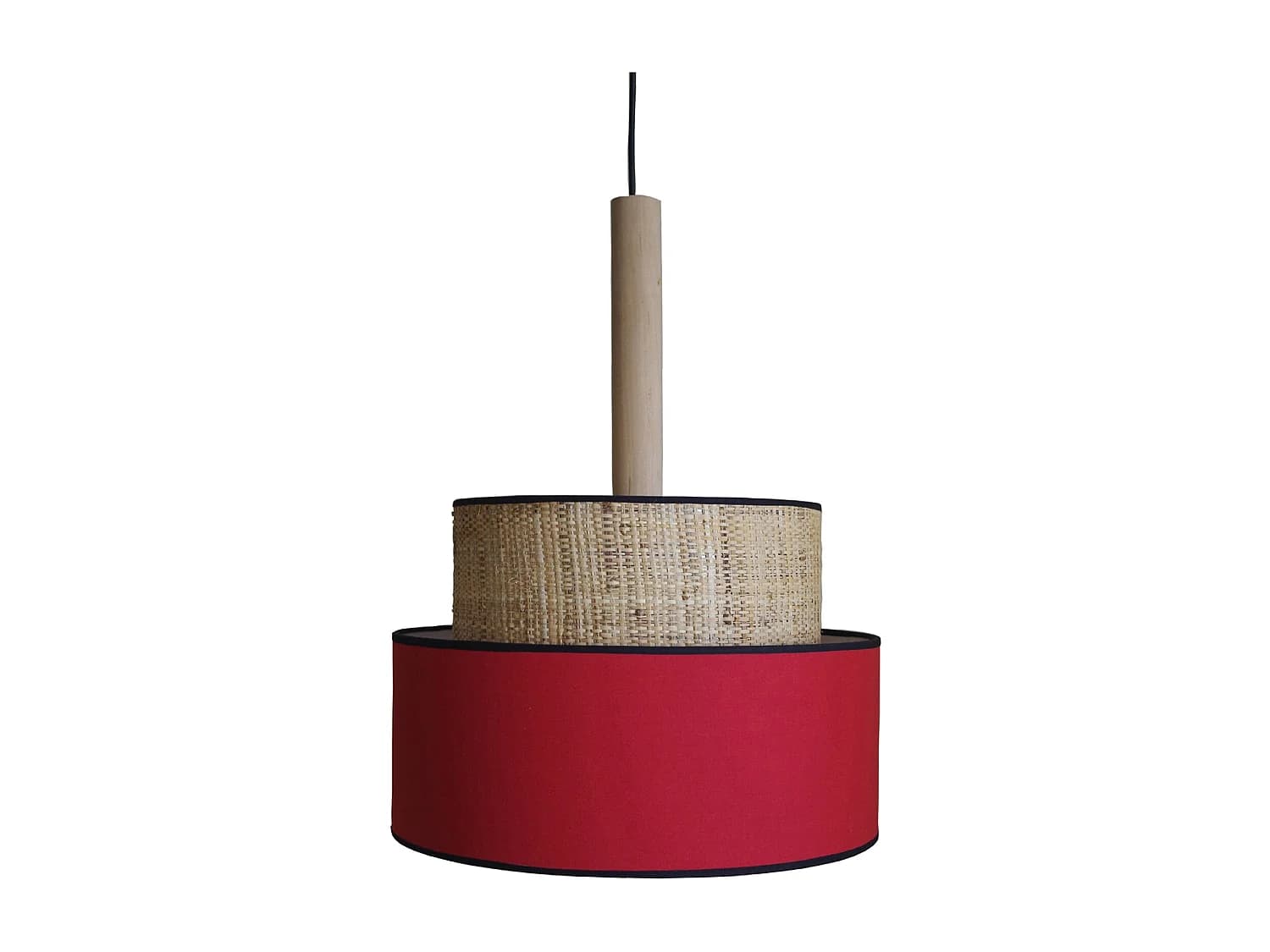 Suspension TOSEL ,métal,fibre ,Rouge ,H 85x D30xP30cm