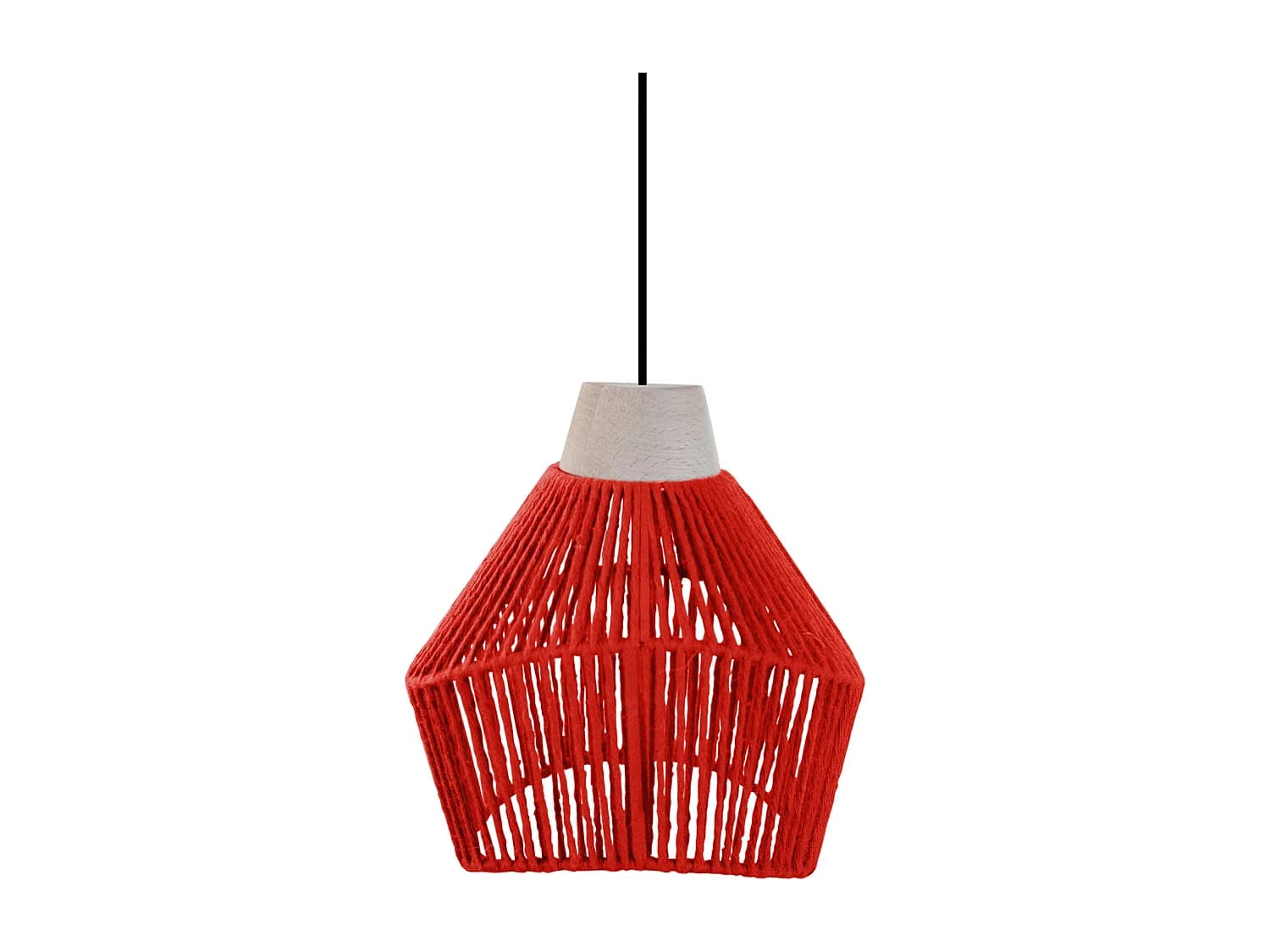 Suspension TOSEL ,métal,fibre ,Rouge ,H80xD13xP17cm