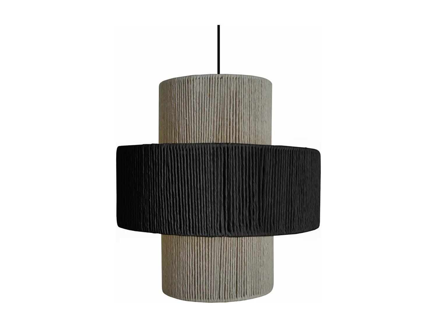 Suspension TOSEL ,métal,fibre ,Noir ,H 90x D30xP30cm