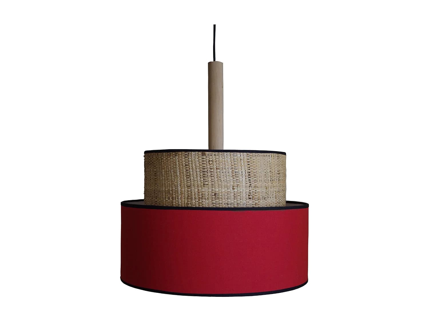 Suspension TOSEL ,métal,fibre ,Rouge , H 98xD60x P 60cm
