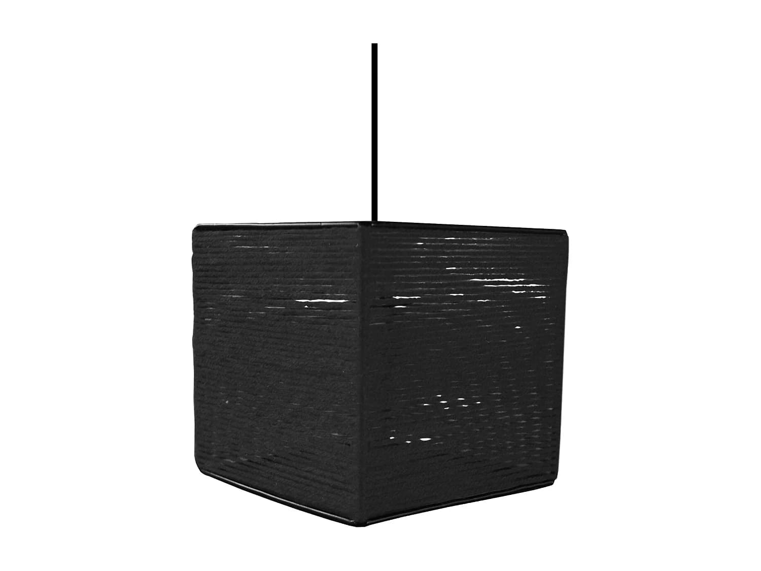 Suspension TOSEL ,fibre ,Noir ,H90xD 16x P 16cm