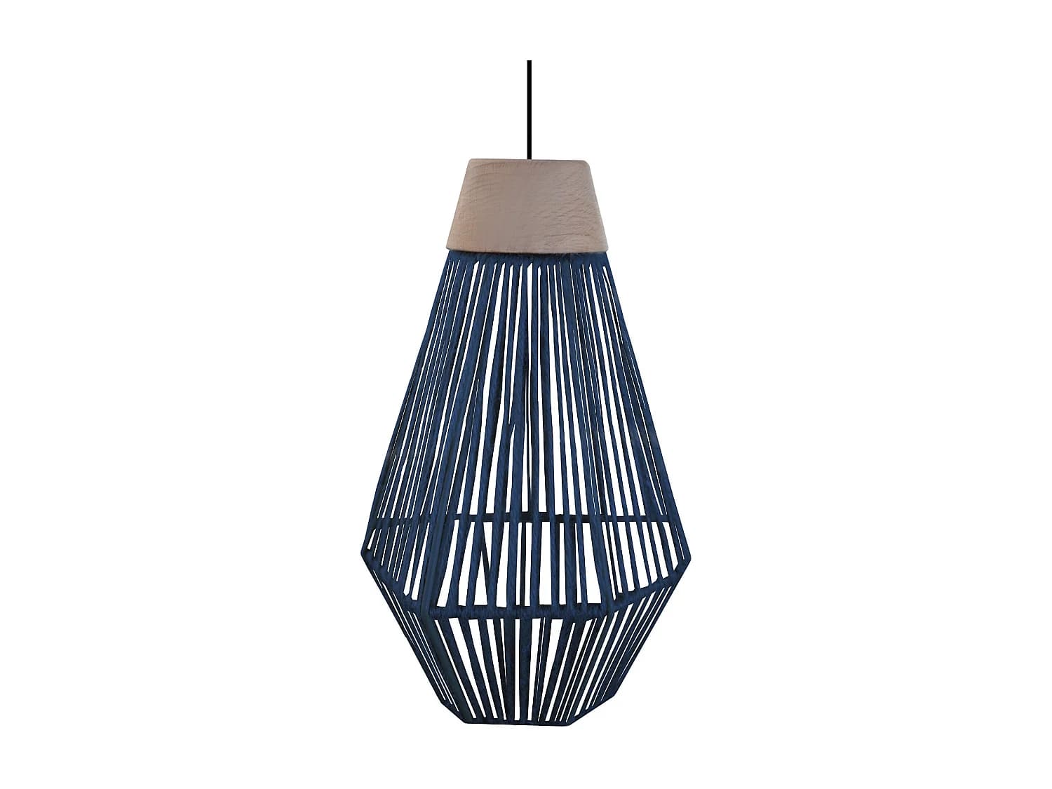 Suspension TOSEL ,métal,fibre ,Bleu,H80xD 16xP16cm