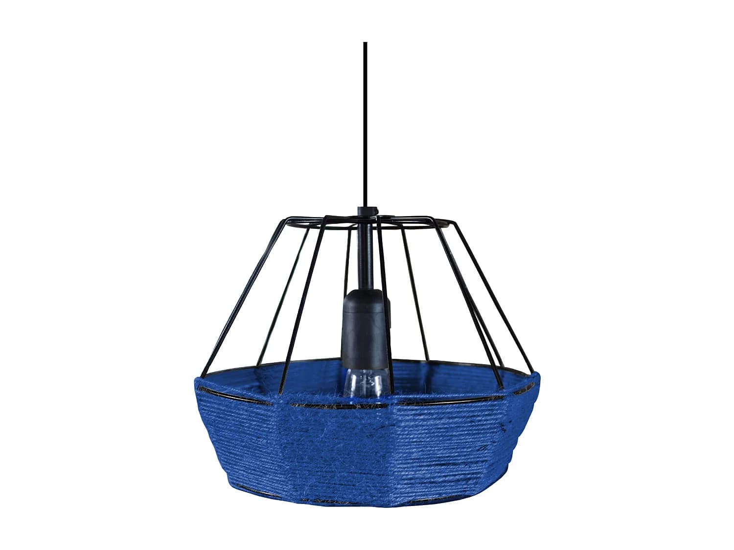 Suspension TOSEL ,métal,fibre ,Bleu ,H90xD25x P25cm