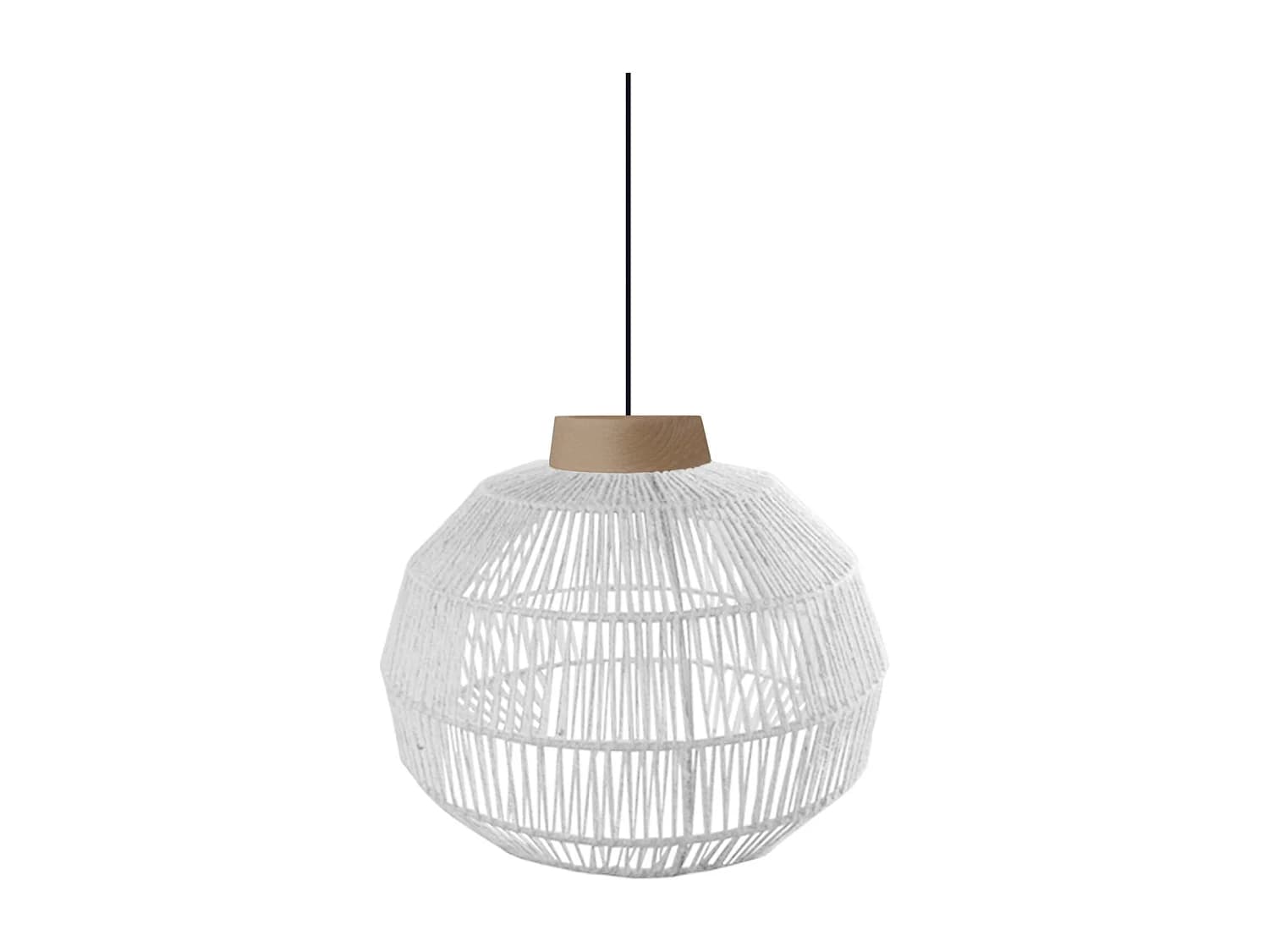 Suspension TOSEL ,métal,fibre ,Blanc ,H90xD 40xP40cm