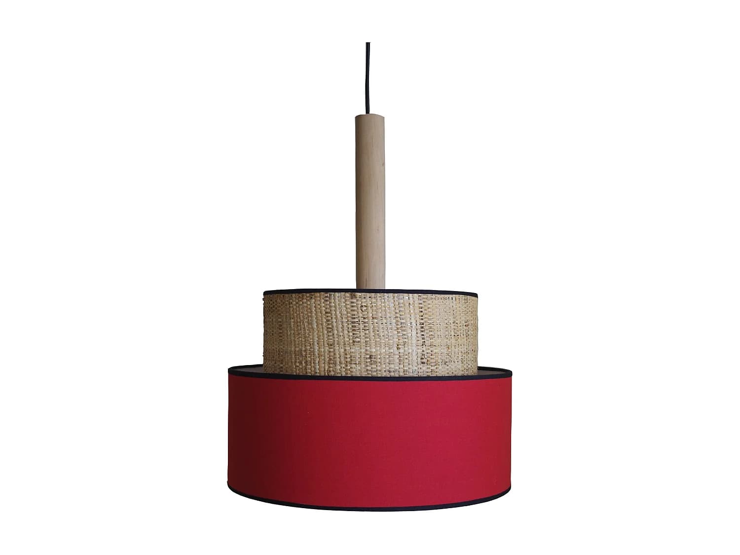 Suspension TOSEL ,métal,fibre ,Rouge ,H90xD45xP45cm