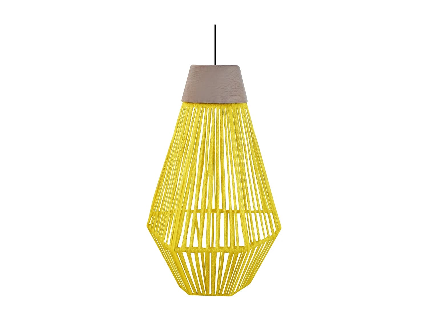 Suspension TOSEL ,métal,fibre ,Jaune ,H 80xD 16x P 16cm