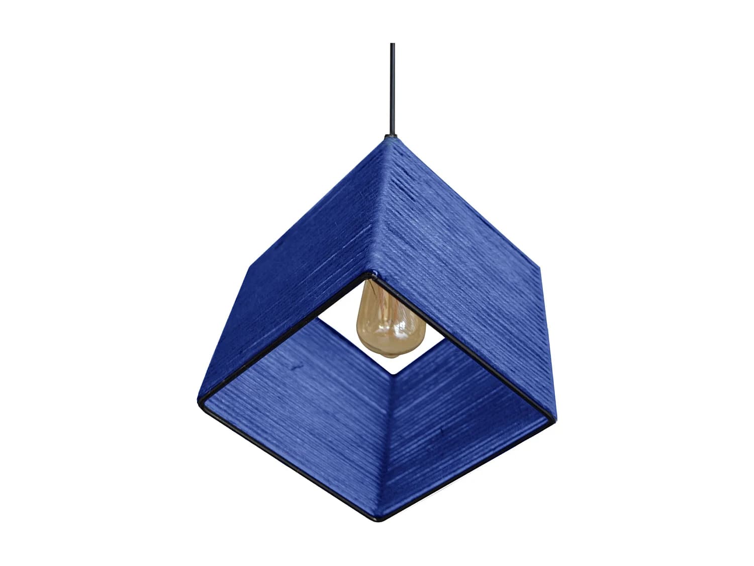 Suspension TOSEL ,métal,fibre ,Bleu, H90xD25xP 25cm