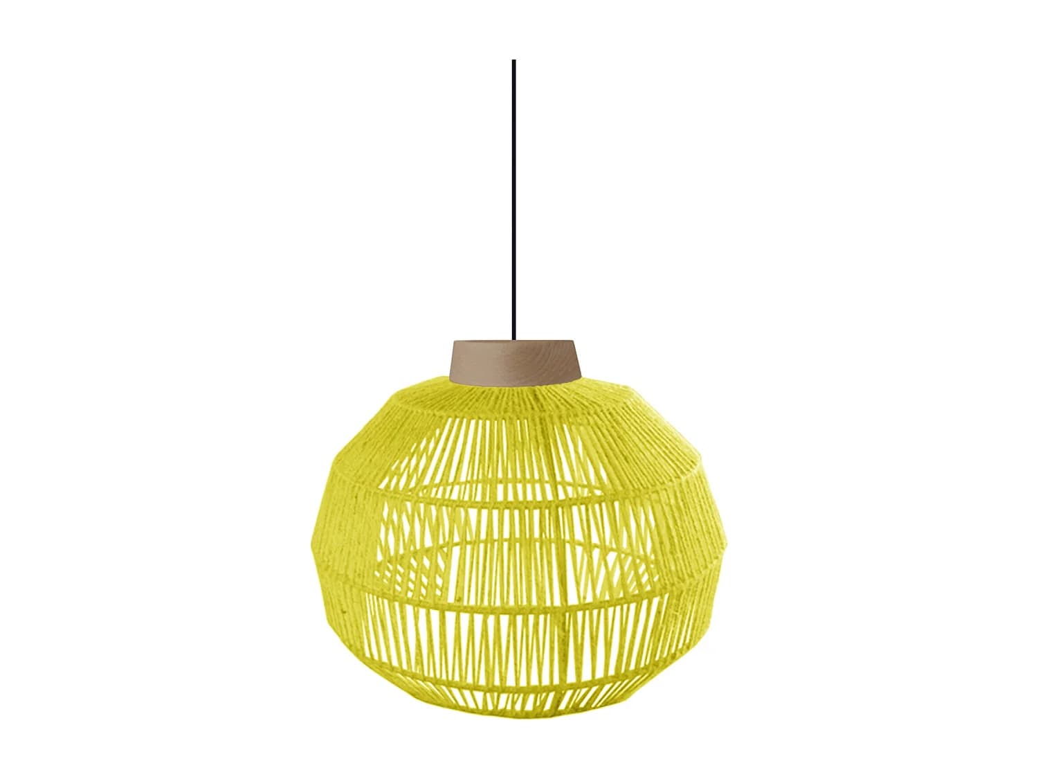 Suspension TOSEL ,métal,fibre ,Jaune ,H90xD40x P 40cm