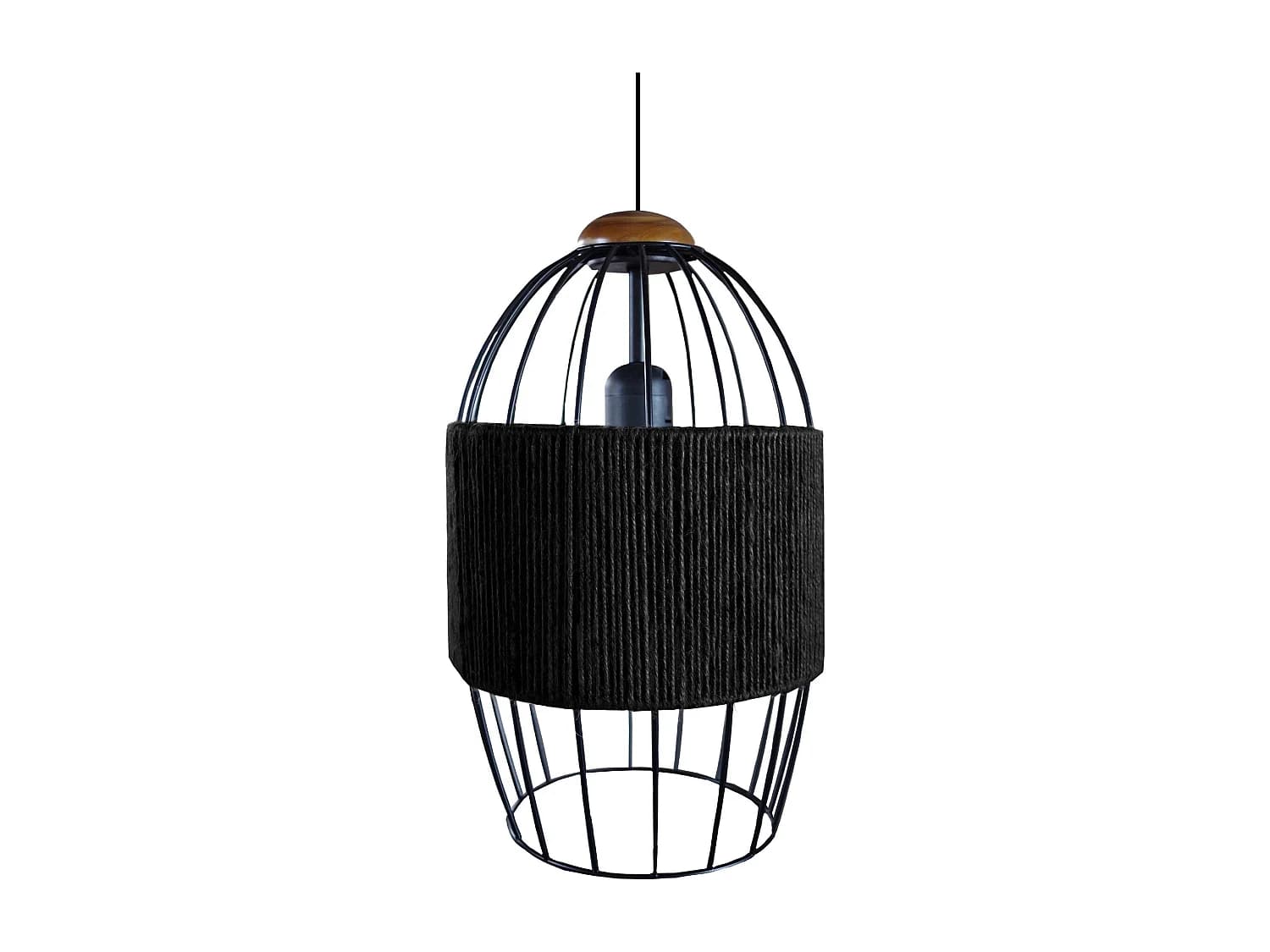Suspension TOSEL ,métal,fibre ,Noir ,H90xD20xP20cm