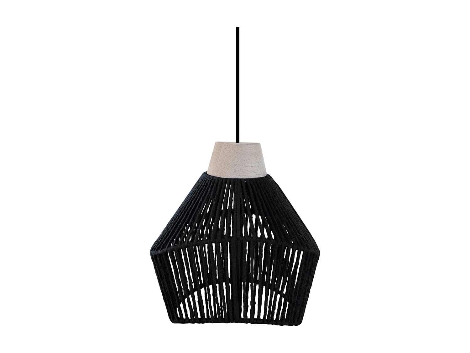 Suspension TOSEL ,métal,fibre ,Noir ,H80x D 13xP17cm