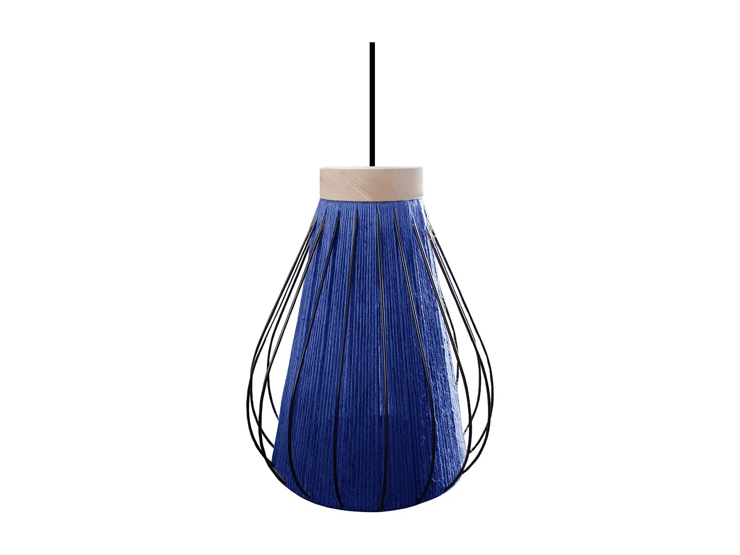 Suspension TOSEL ,métal,fibre ,Bleu,H90xD 28x P 28cm