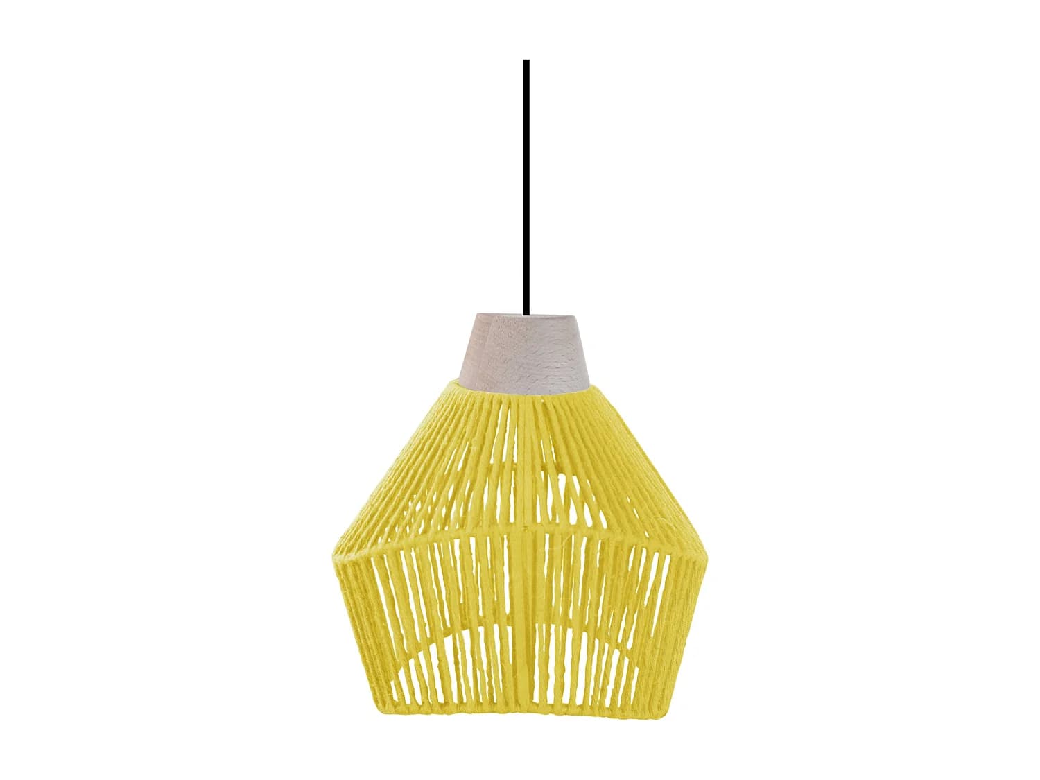 Suspension TOSEL ,métal,fibre ,Jaune ,H80xD13x P 17cm