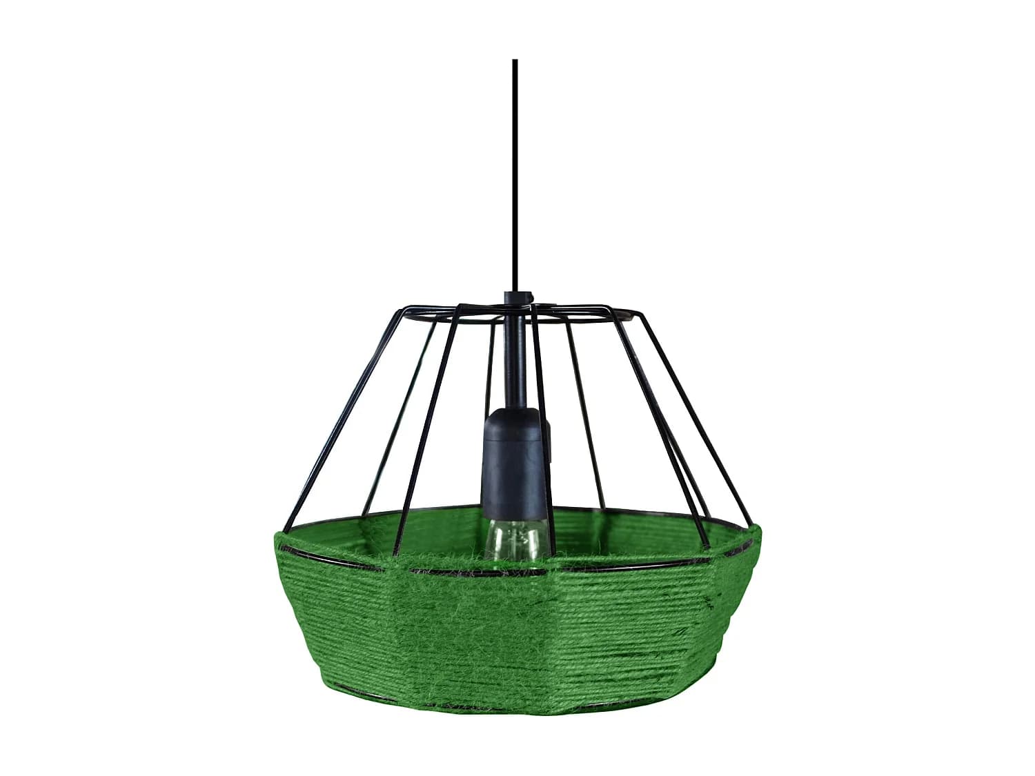 Suspension TOSEL ,métal,fibre ,Noir ,H90xD25xP 25cm