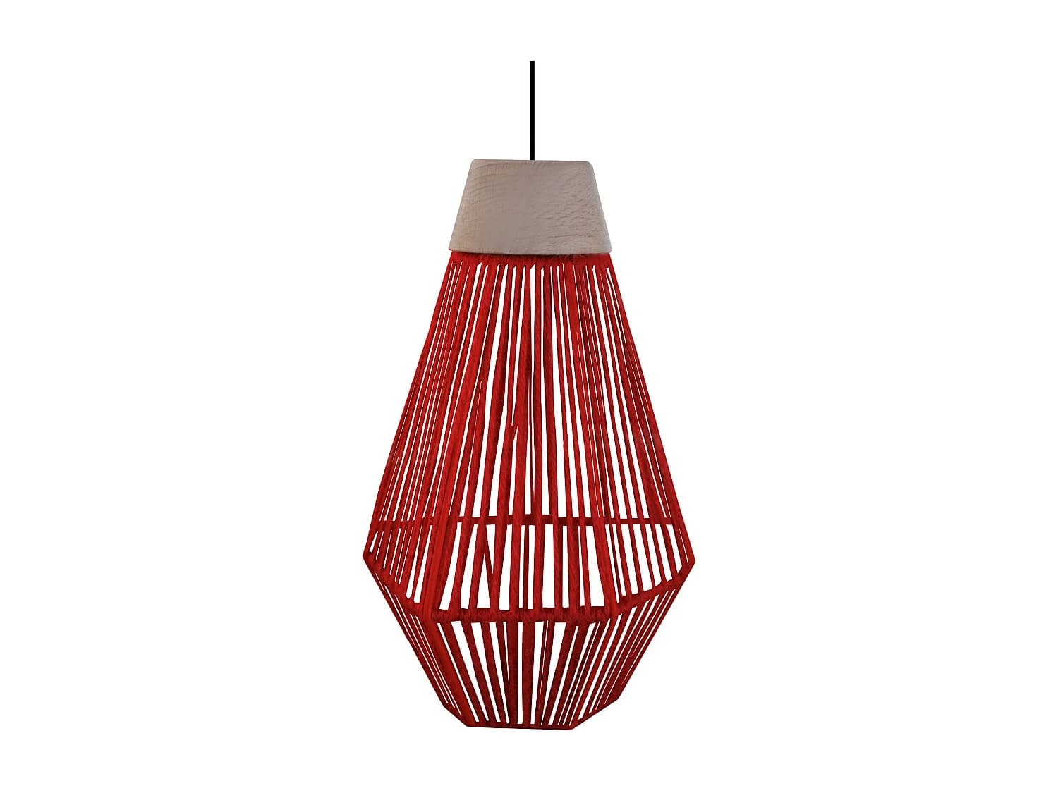 Suspension TOSEL ,métal,fibre ,Rouge ,H80x D16xP16cm