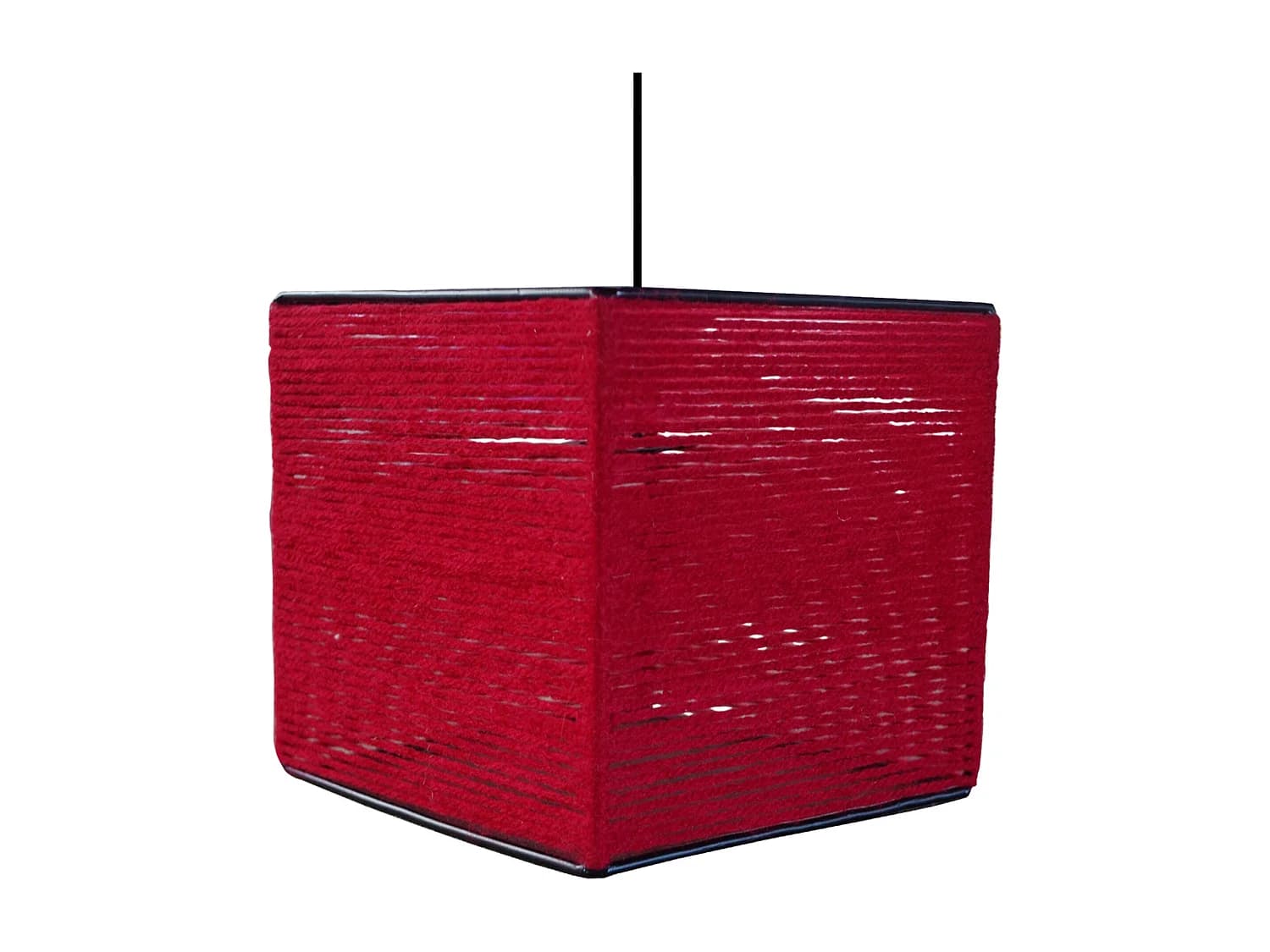 Suspension TOSEL ,fibre ,Rouge , H 90xD25xP25cm