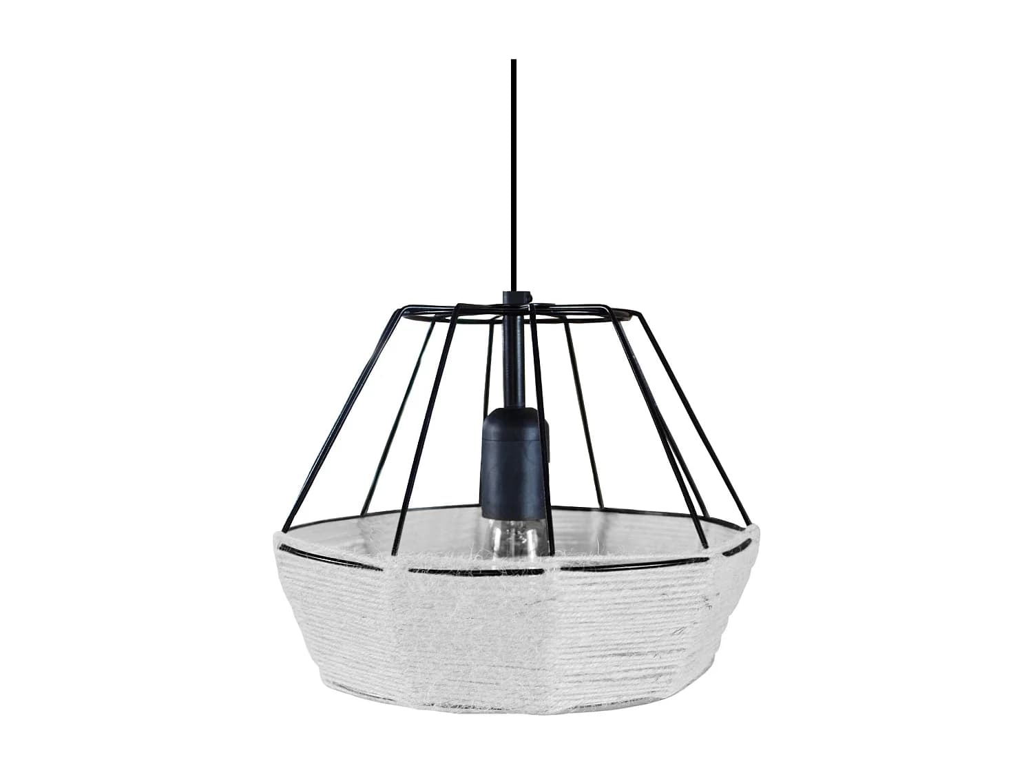 Suspension TOSEL ,métal,fibre ,Blanc ,H90xD 25xP25cm