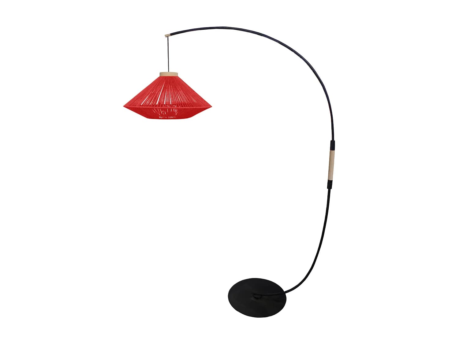 Lampadaire TOSEL ,métal,Rouge , H 195x D43xP110cm