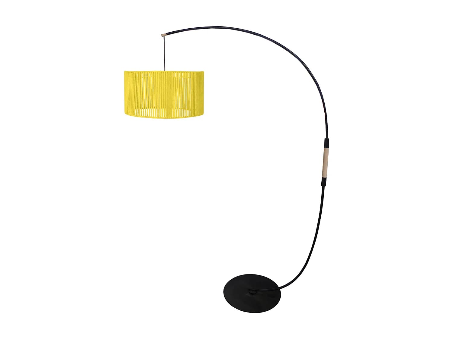 Lampadaire TOSEL ,métal,Jaune ,H195xD43x P 110cm