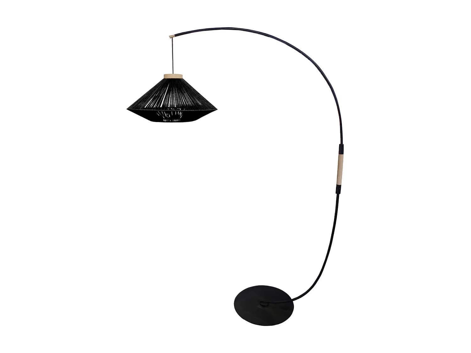 Lampadaire TOSEL ,métal,Noir ,H195xD 43xP110cm
