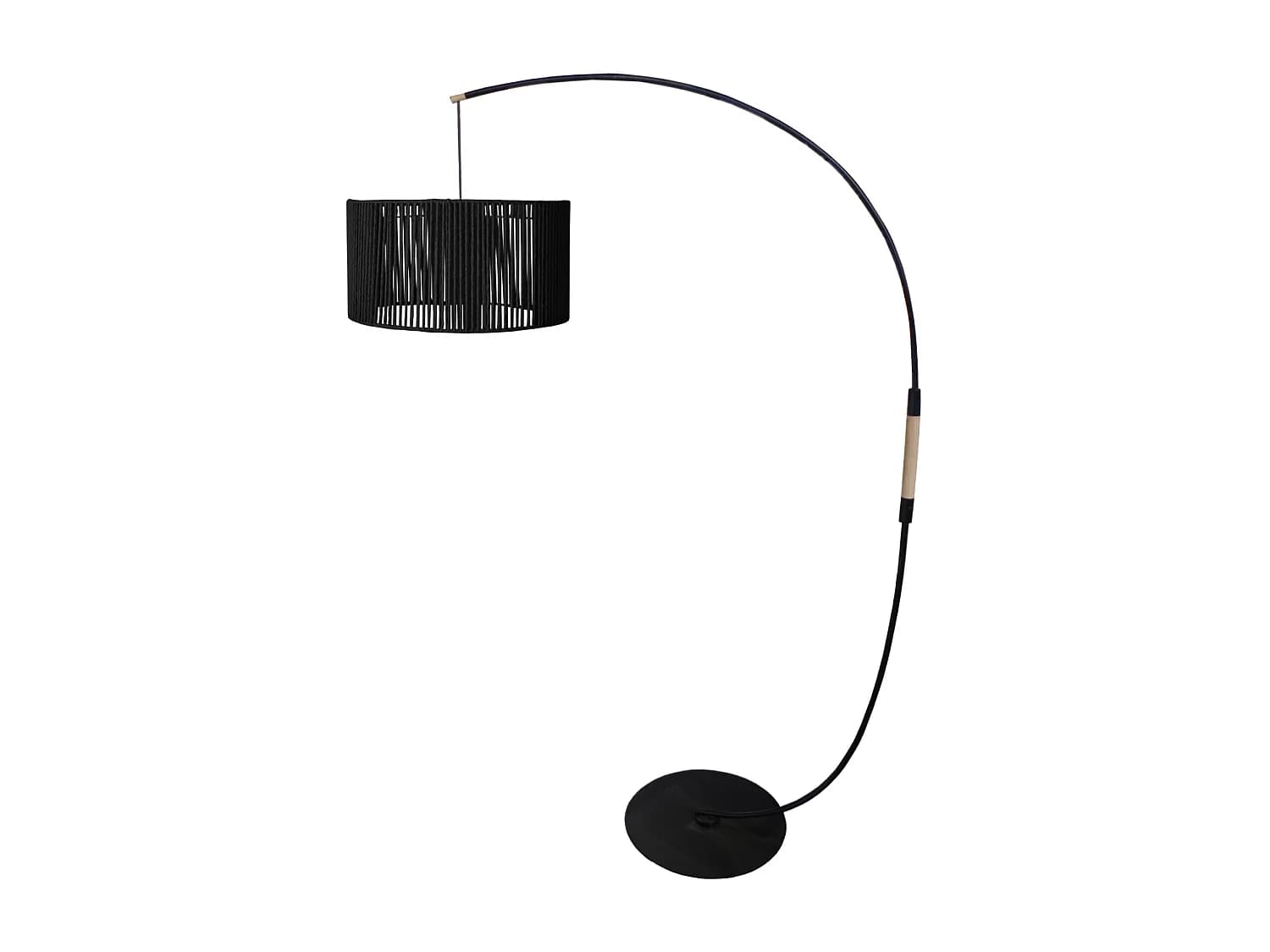 Lampadaire TOSEL ,métal,Noir ,H195xD43x P110cm