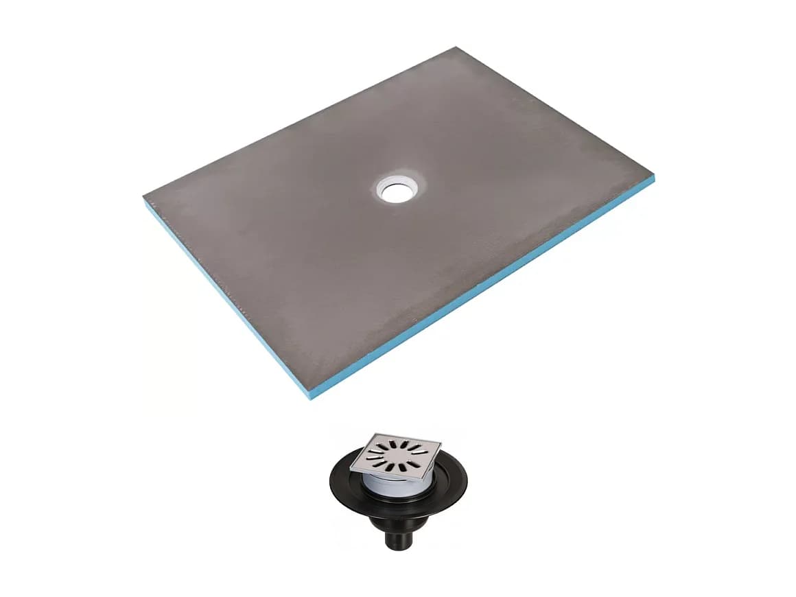 Receveur de douche à carreler 150 x 100 WEDI Fundo Primo rectangle écoulement centré + bonde verticale