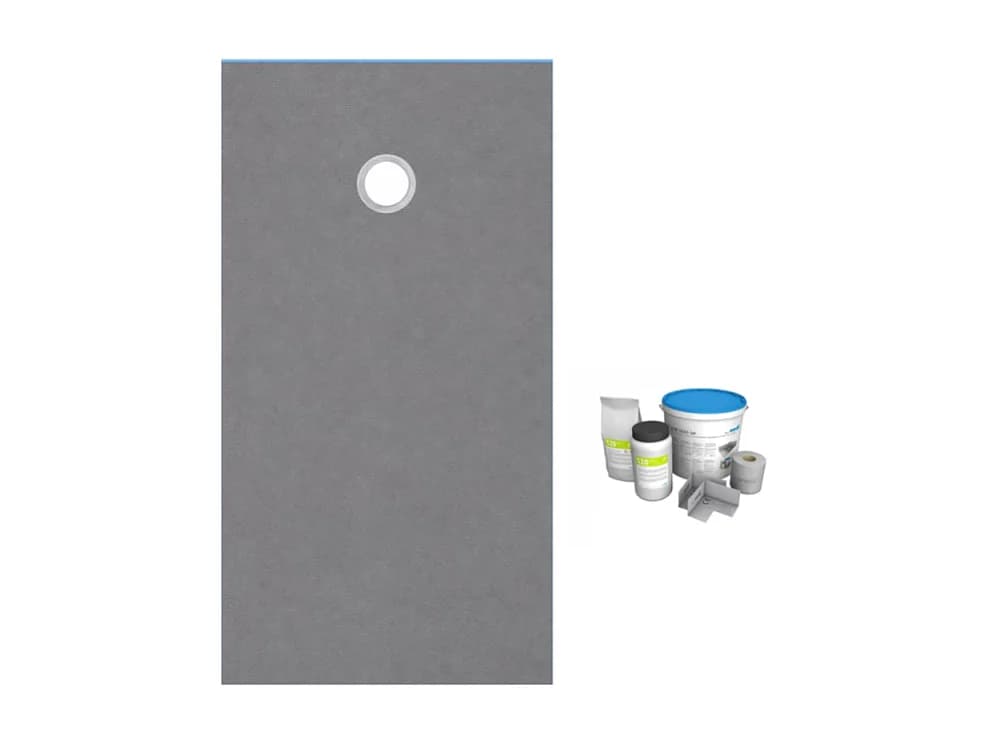 Receveur de douche à carreler 120 x 90 WEDI Fundo Primo rectangle écoulement excentré + kit d'étancheité