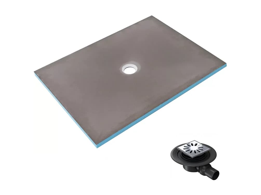 Receveur de douche à carreler 150 x 100 WEDI Fundo Primo rectangle écoulement centré + bonde horizontale