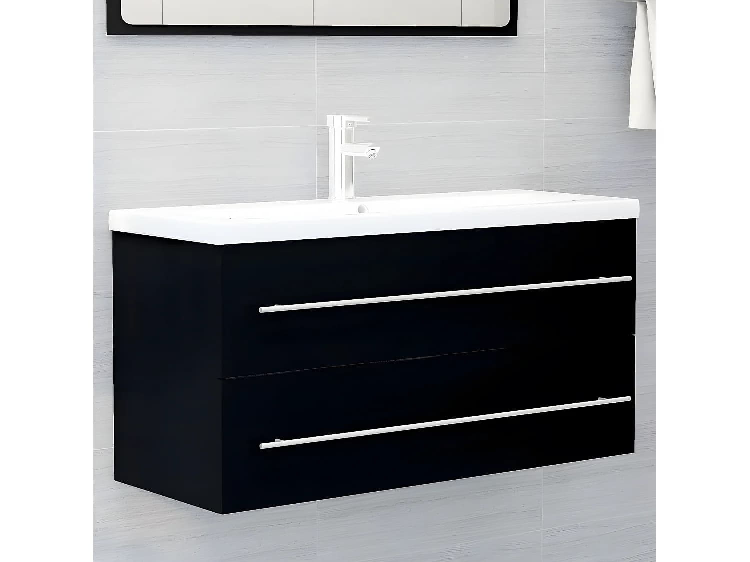 Armoire d'évier Noir 100x38,5x48