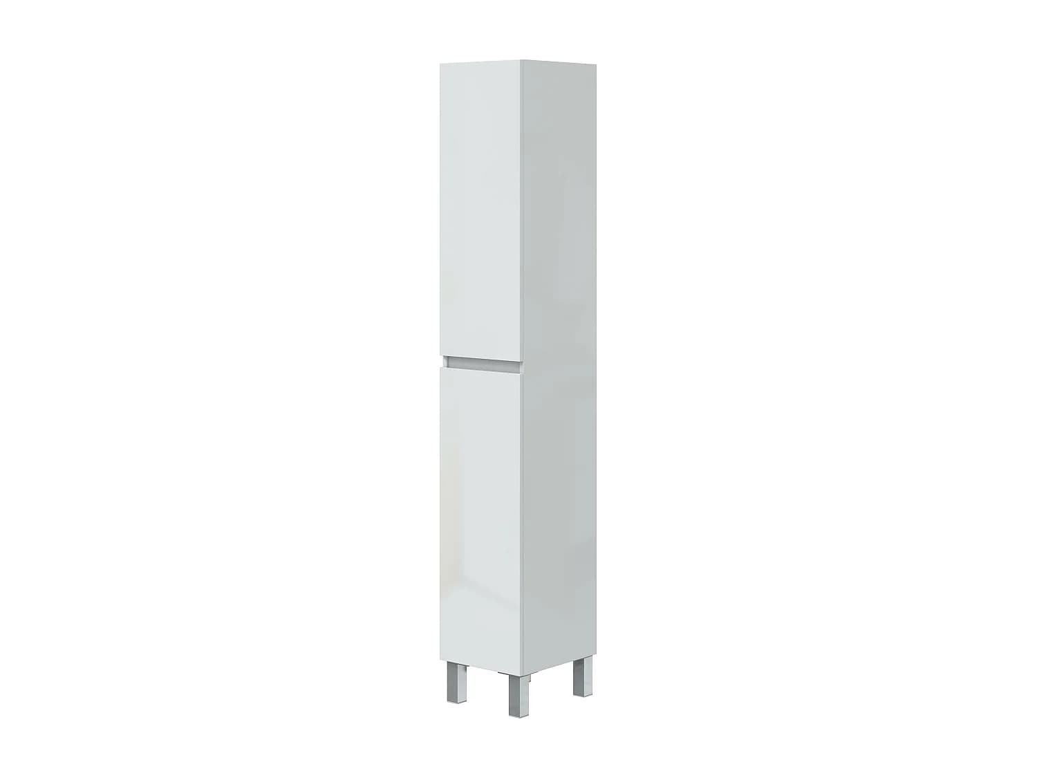 Colonne de salle de bain avec 2 portes sans poignée coloris blanc - Longueur 30 x Profondeur 35 x Hauteur 182 cm