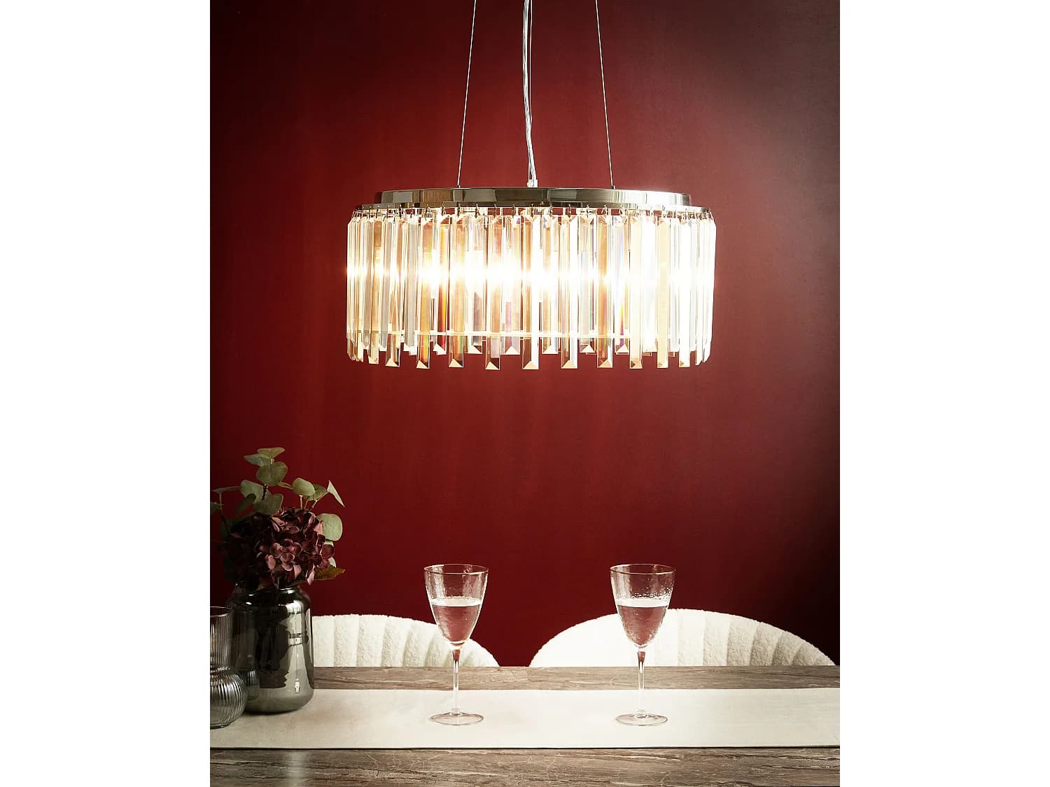 Lustre LAMEIRA Verre Argenté