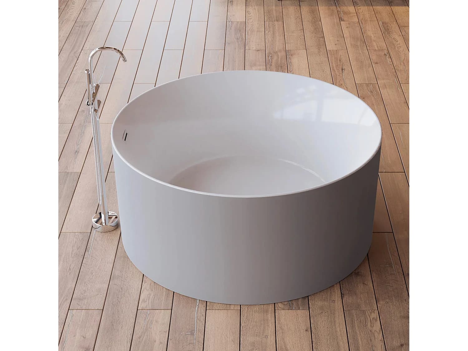 Baignoire îlot Ronde Loom 2.0 130 Grise 130 X130 X58 Cm, By Spalina