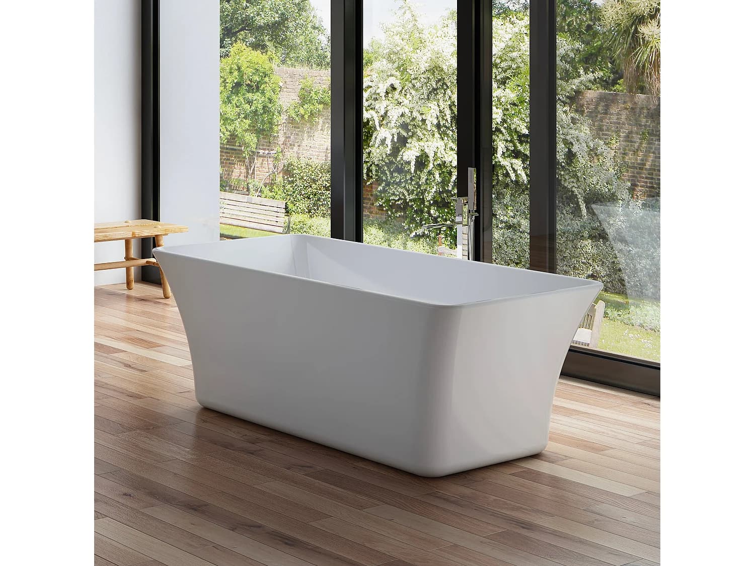 Baignoire îlot Rectangulaire Sorrow 170 Blanche 170 X75 X58 Cm, By Spalina