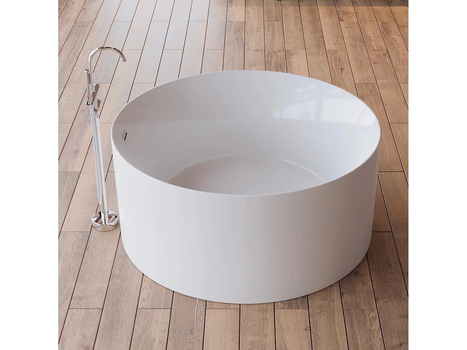 Baignoire îlot Ronde Loom 2.0 130 Blanche 130 X130 X58 Cm, By Spalina