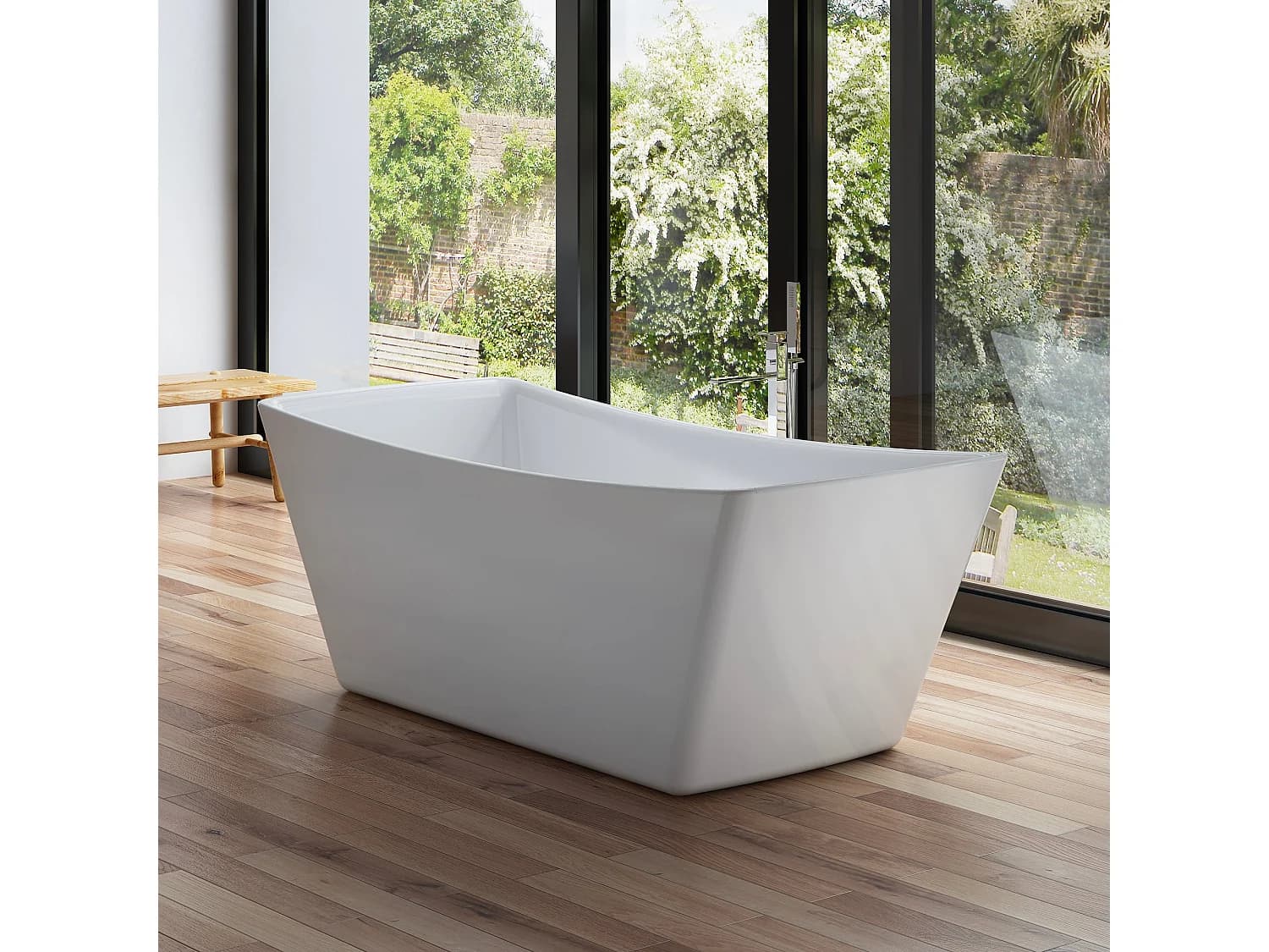 Baignoire îlot Rectangulaire Kira 170 Blanche 170 X75 X63 Cm, By Spalina