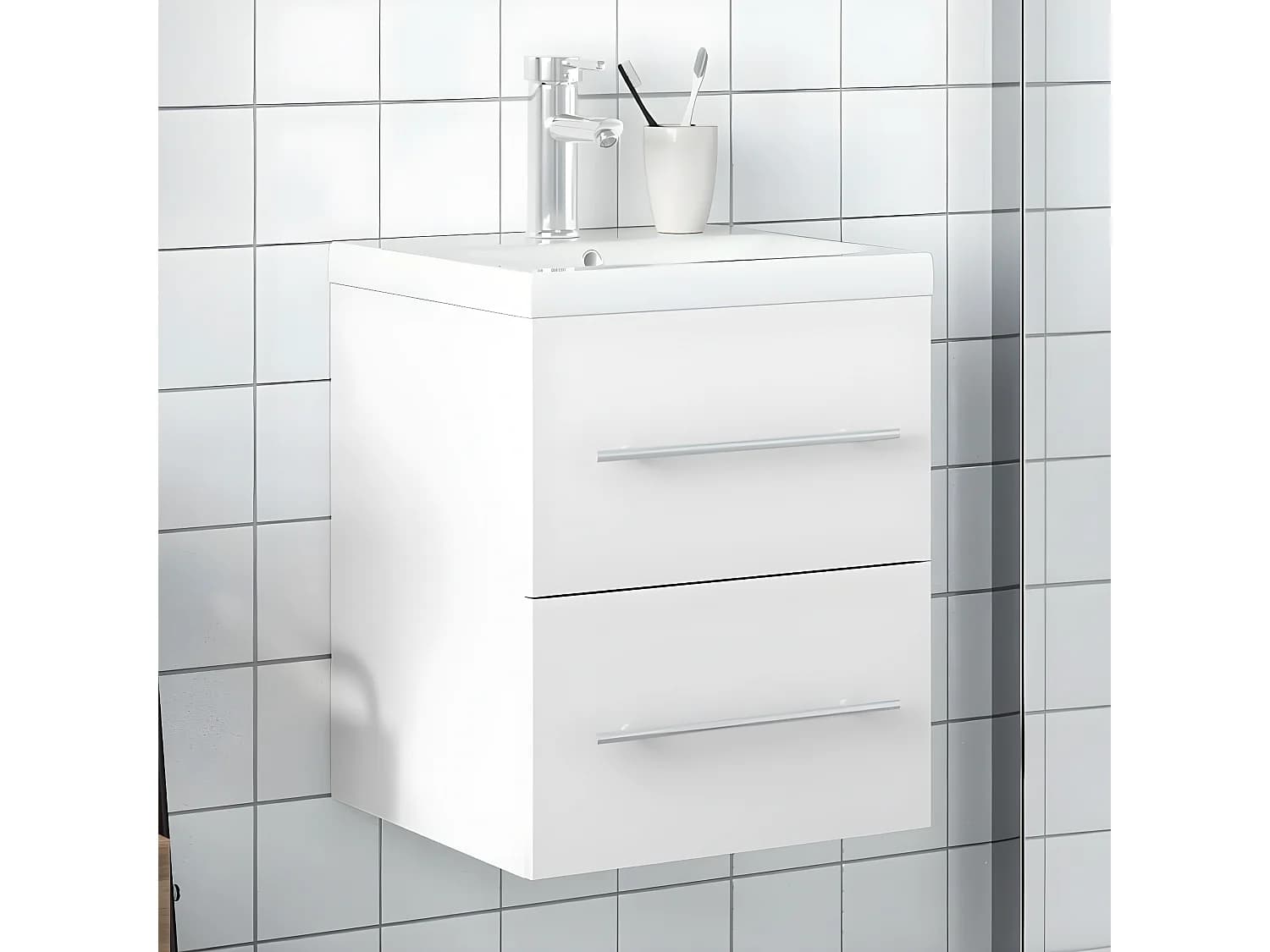 Armoire avec lavabo intégré blanc FR63878