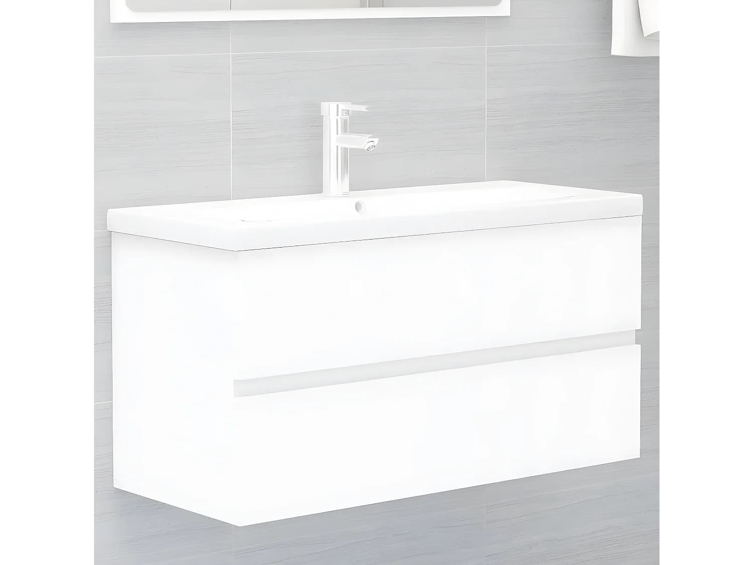 Armoire avec lavabo intégré Blanc Bois d'ingénierie FR55903