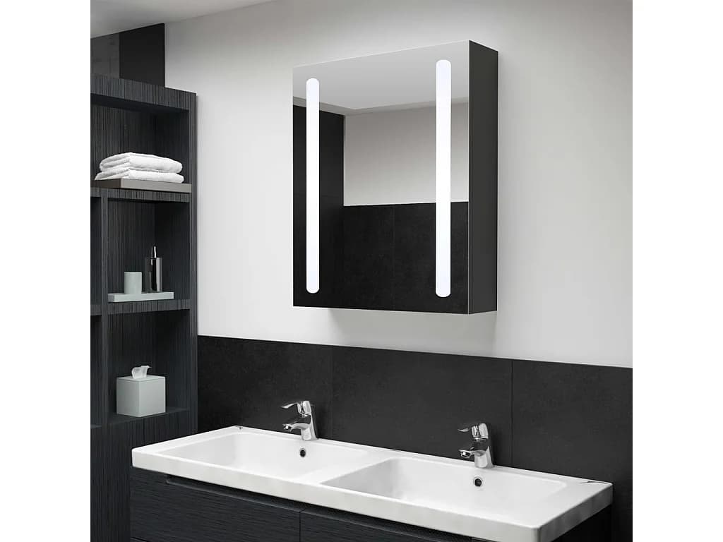 Armoire de salle de bain à miroir LED 50x13x70 cm FR13196