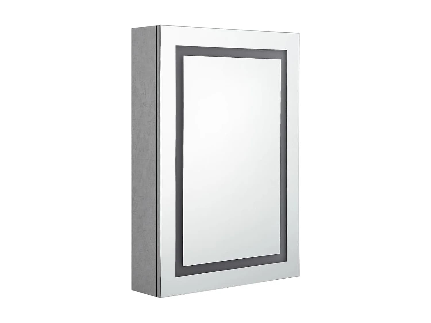 Armoire de salle de bain à miroir LED gris béton 50x13x70 cm FR30412