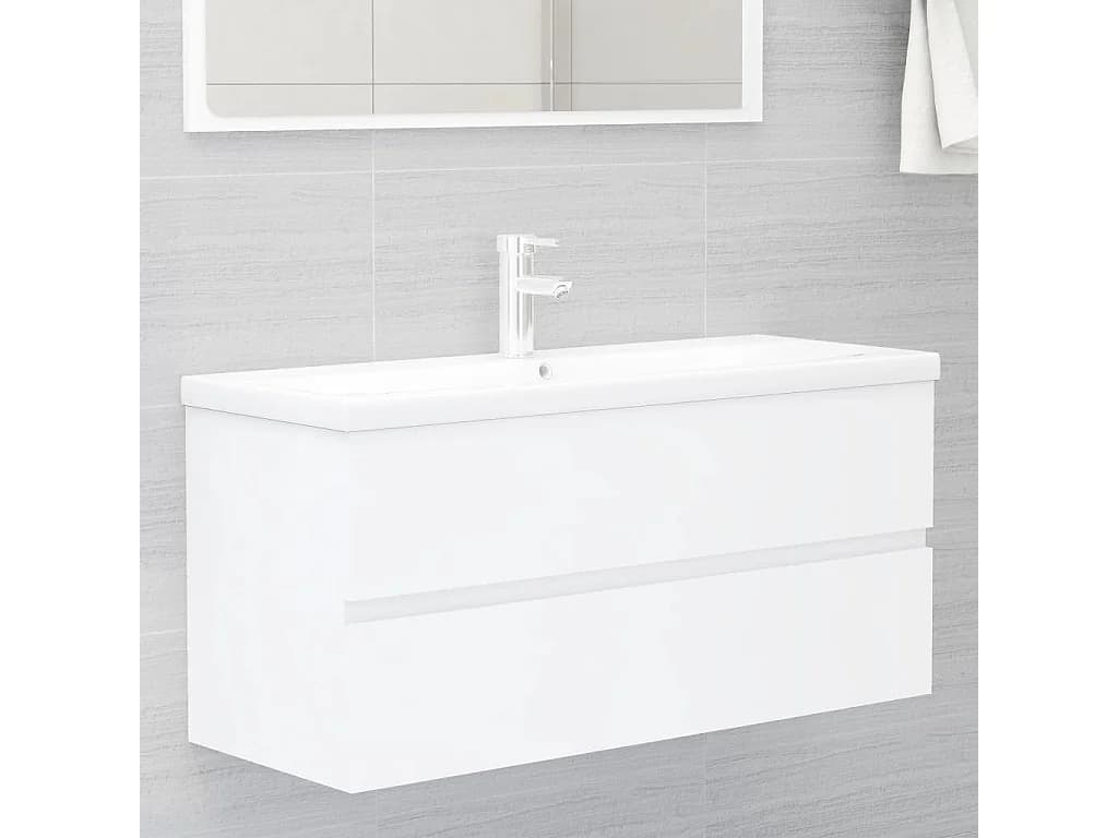 Meuble sous vasque Blanc 100x38,5x45 cm Bois d'ingénierie FR60813