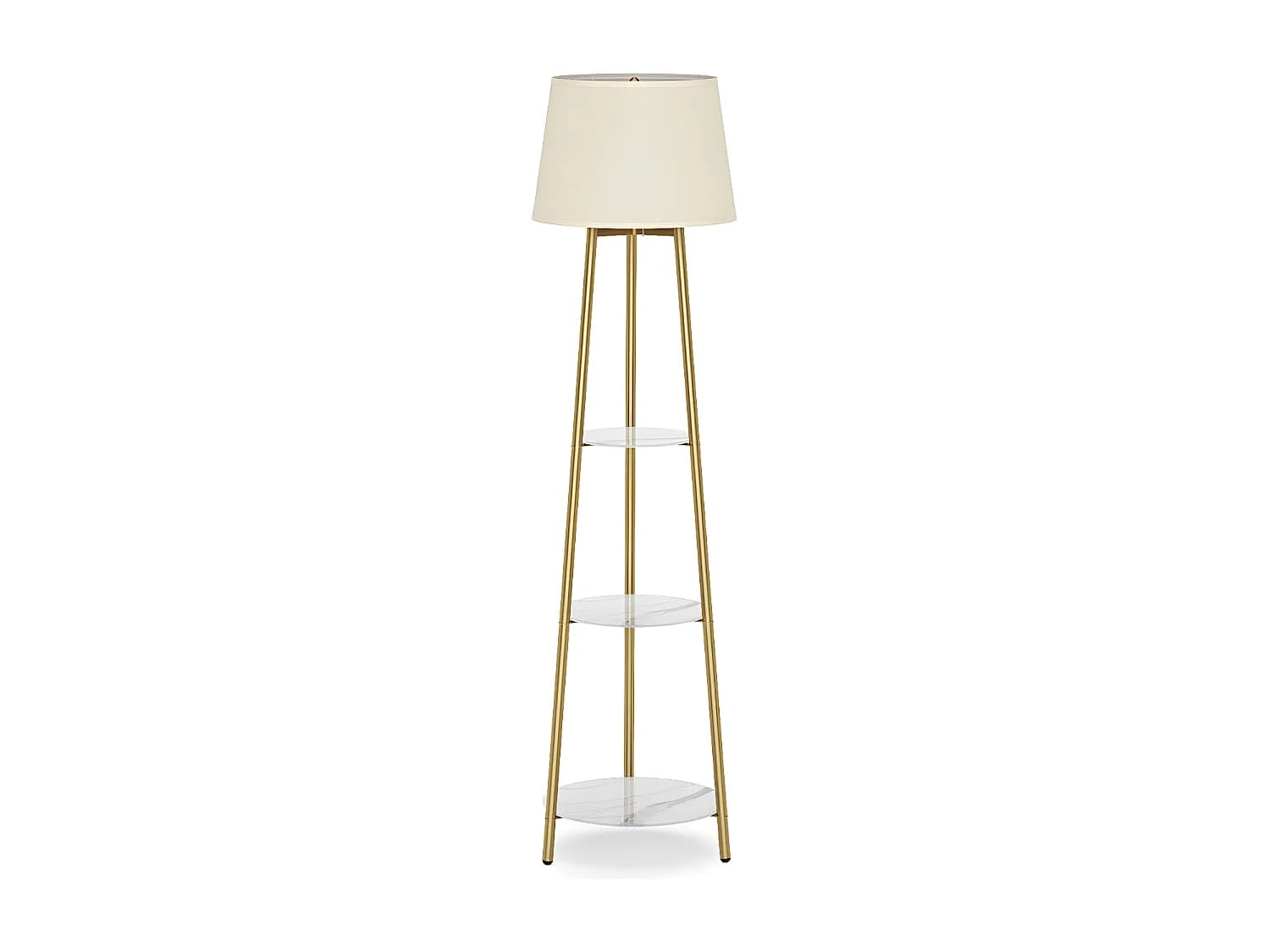 Lampadaire tripode marbre scandinave - LED à couleur changeante - H159cm - Lampadaire sur pied - doré