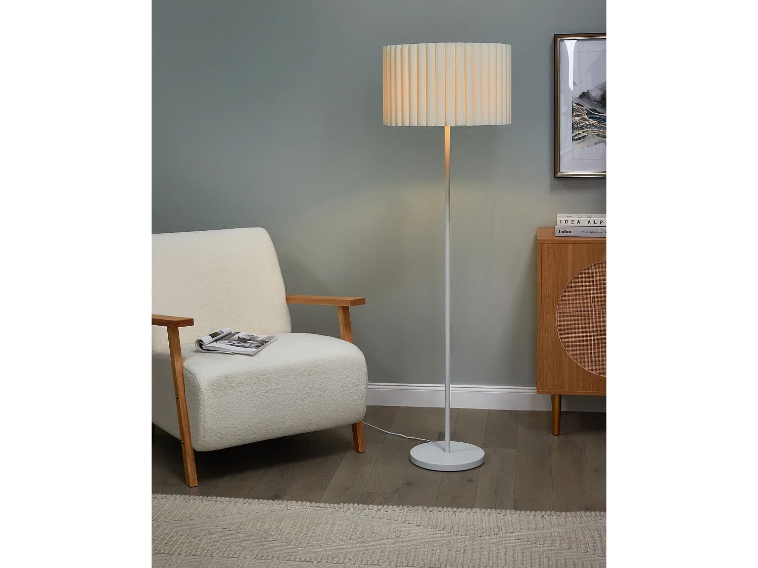 Lampadaire LOURENS Métal Crème