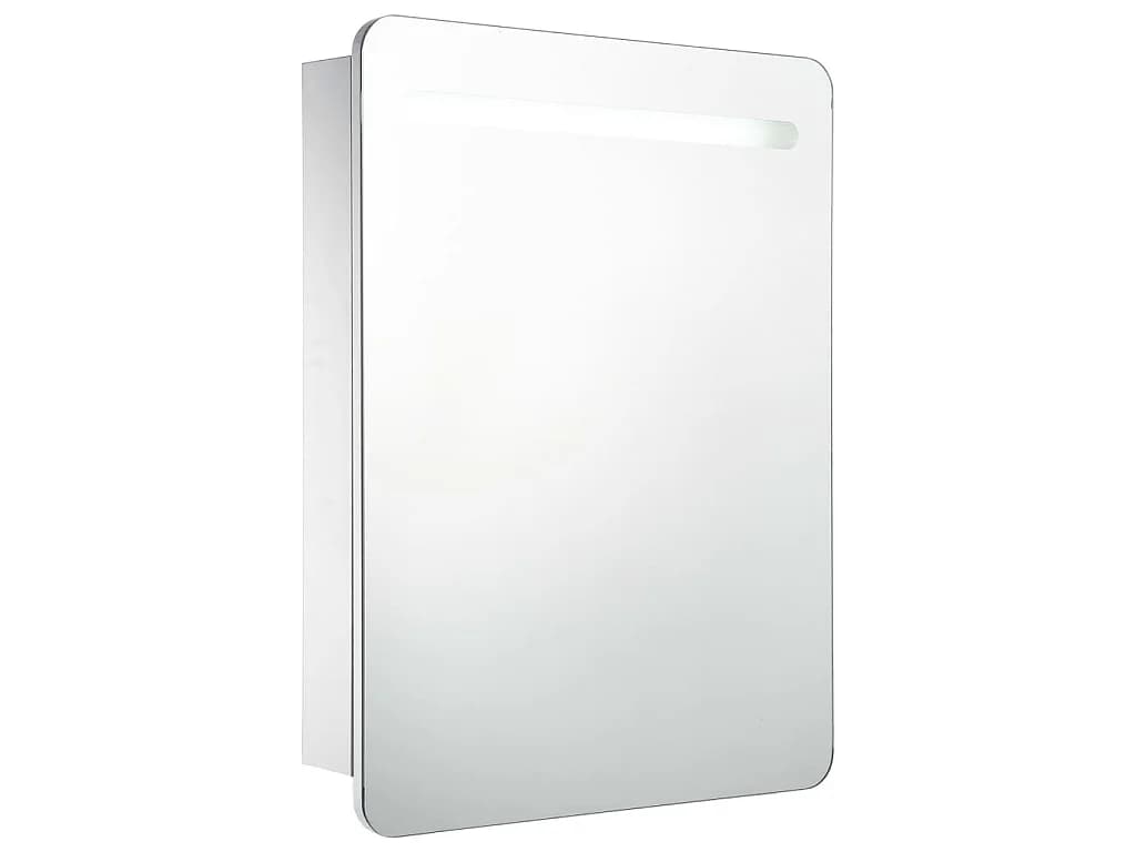 Armoire de salle de bain à miroir LED 60x11x80 cm