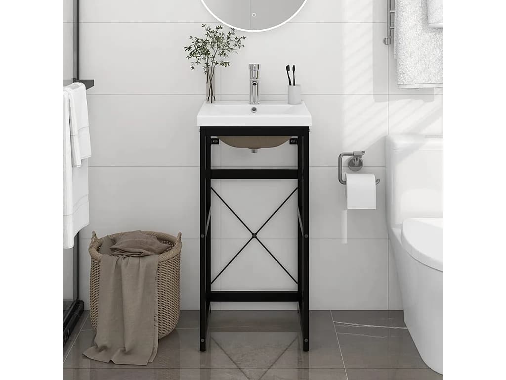 Meuble + vasque à encastrer Noir Fer FR860141