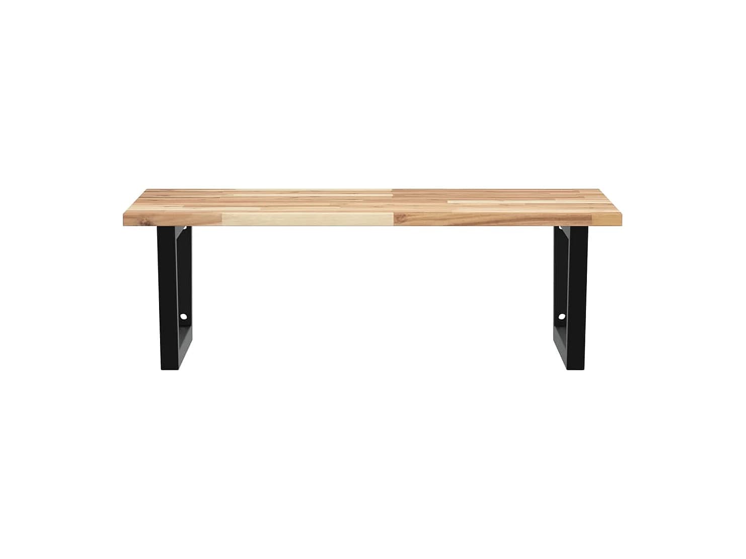 Meuble sous vasque murale acier et bois massif d'acacia FR754384