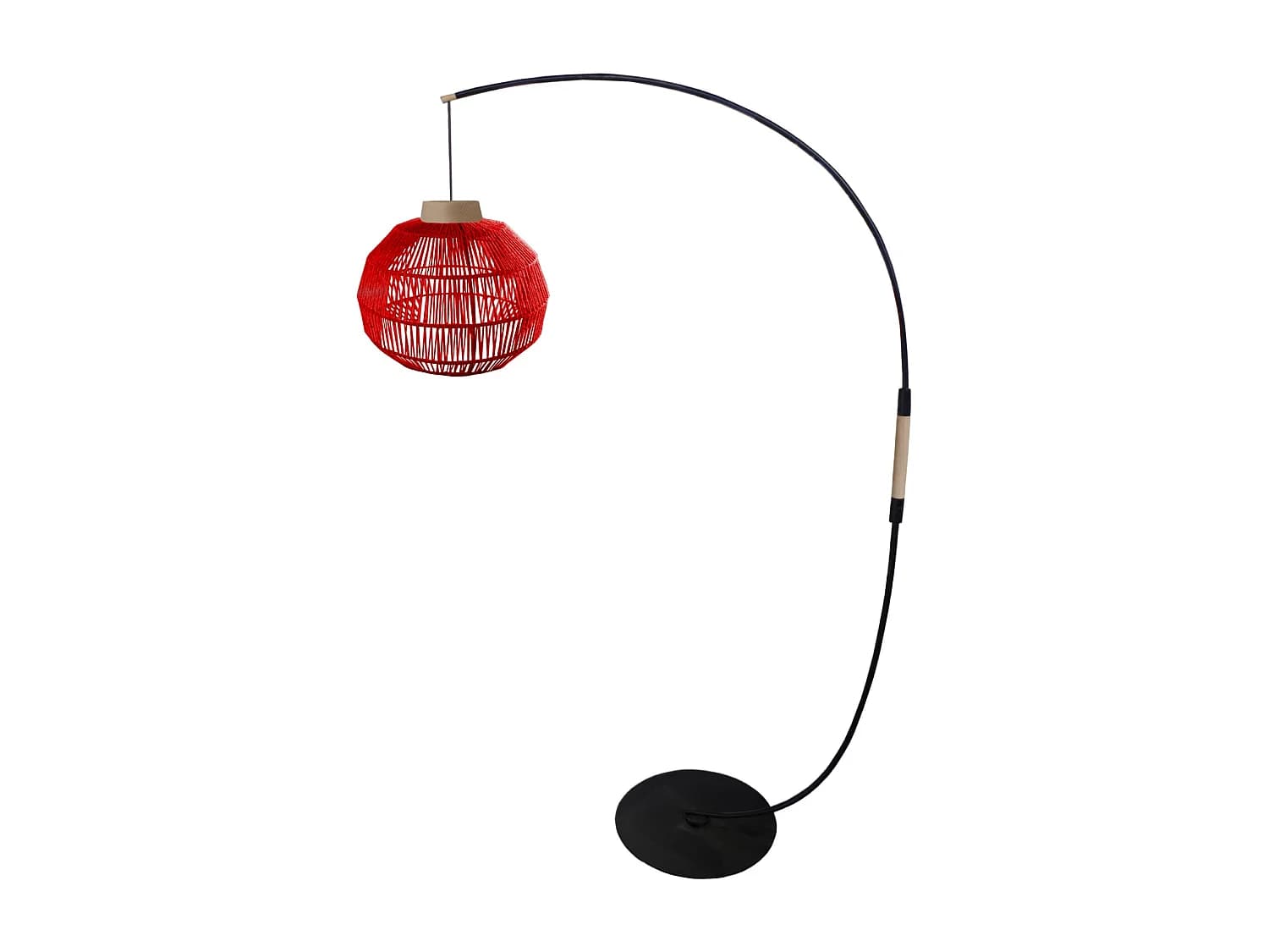 Lampadaire TOSEL ,métal,Rouge ,H195xD43xP110cm
