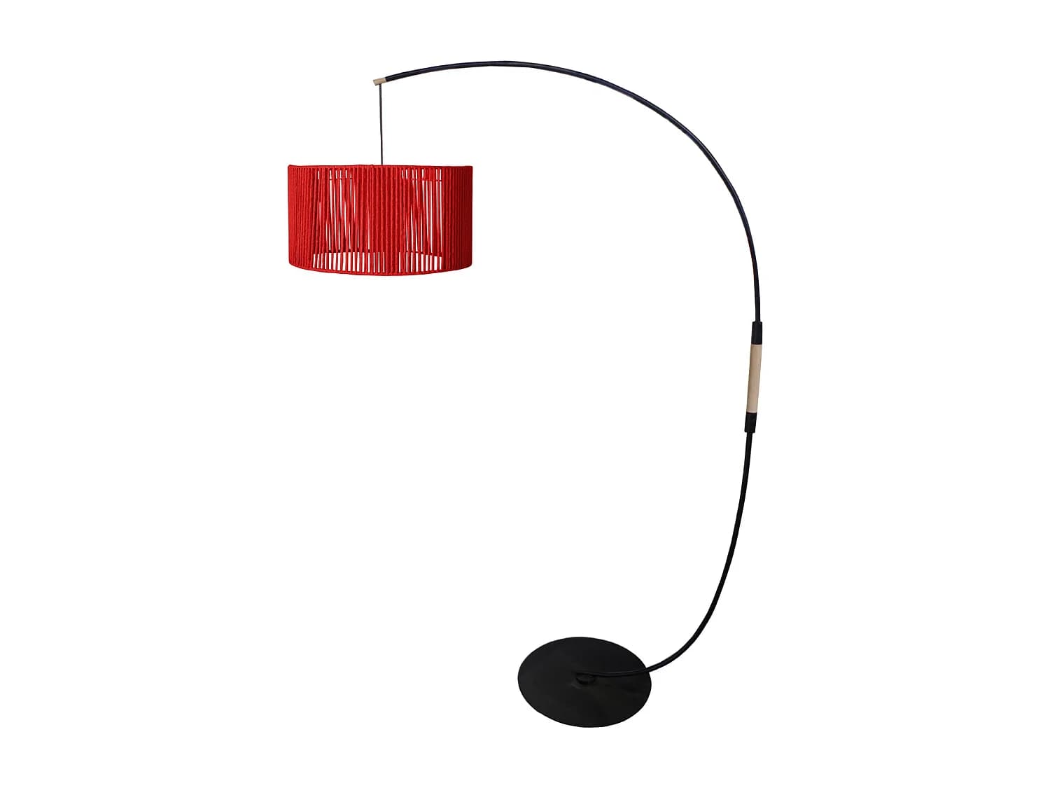 Lampadaire TOSEL ,métal,Rouge ,H195xD 43xP110 cm