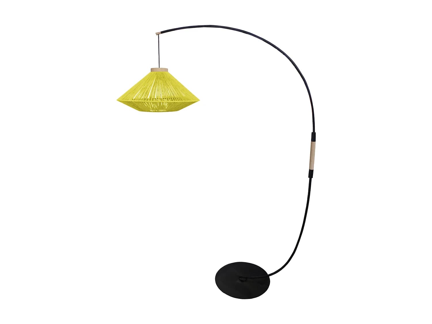 Lampadaire TOSEL ,métal,Jaune ,H195xD43xP110 cm